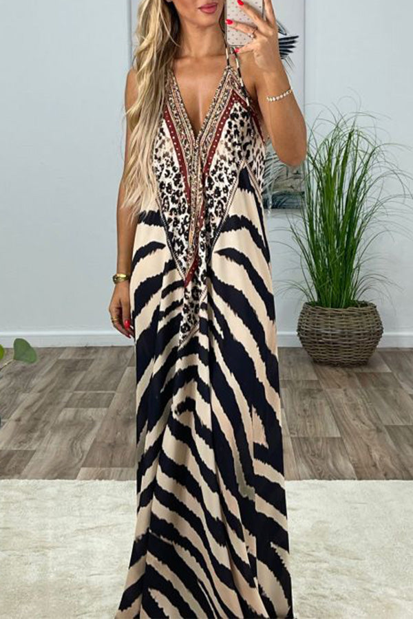 Spaghetti Strap V Neck Backless Sexy Dress