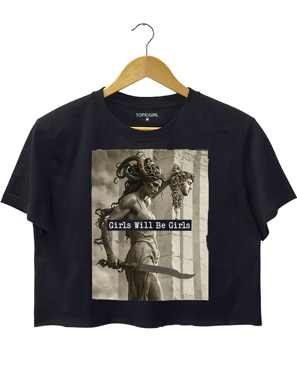 Medusa With The Head Of Perseus Crop Top