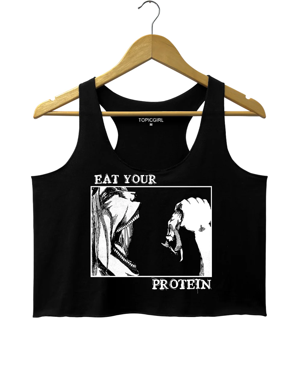 Attack On Titan Eat Your Protein Crop Tank Top