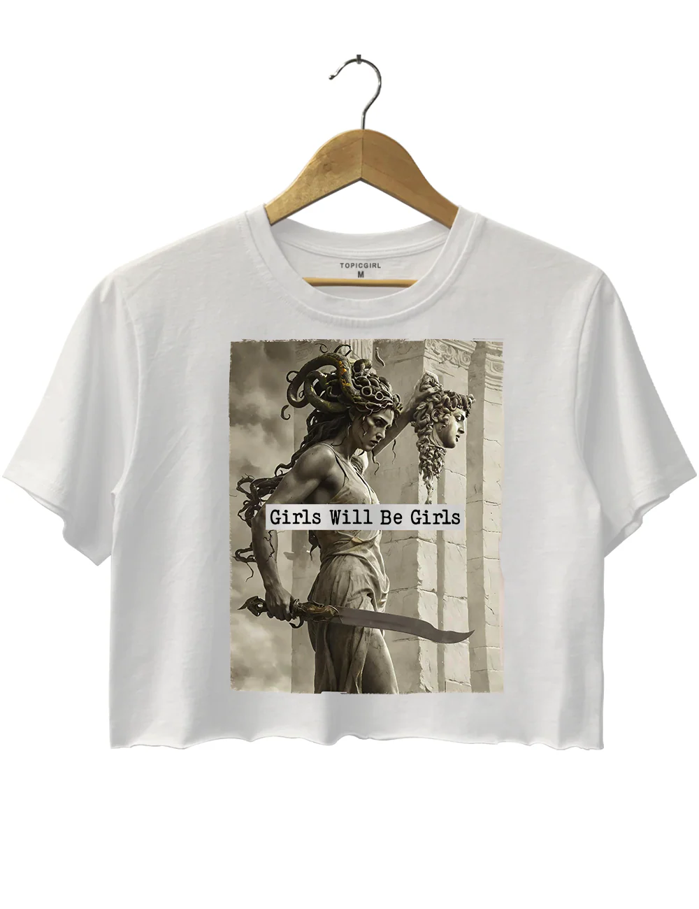 Medusa With The Head Of Perseus Crop Top