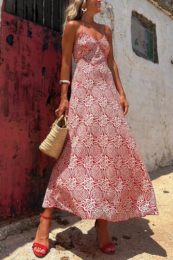 Dubai safflower suspenders backless holiday dress