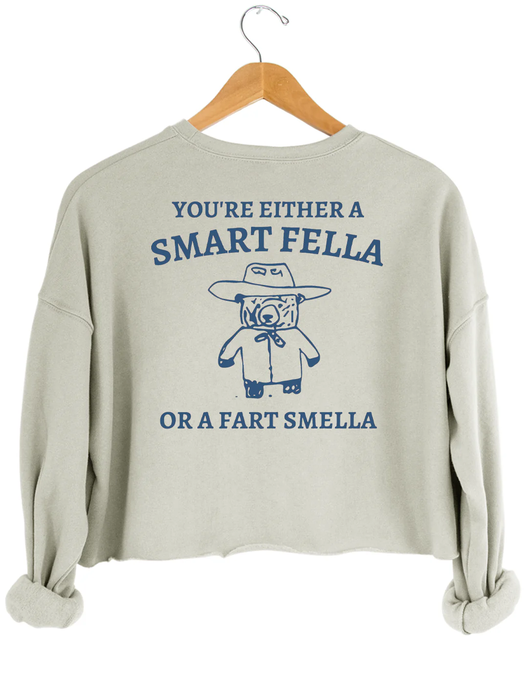 Are You A Smart Fella Or Fart Smella? Crop Sweatshirt