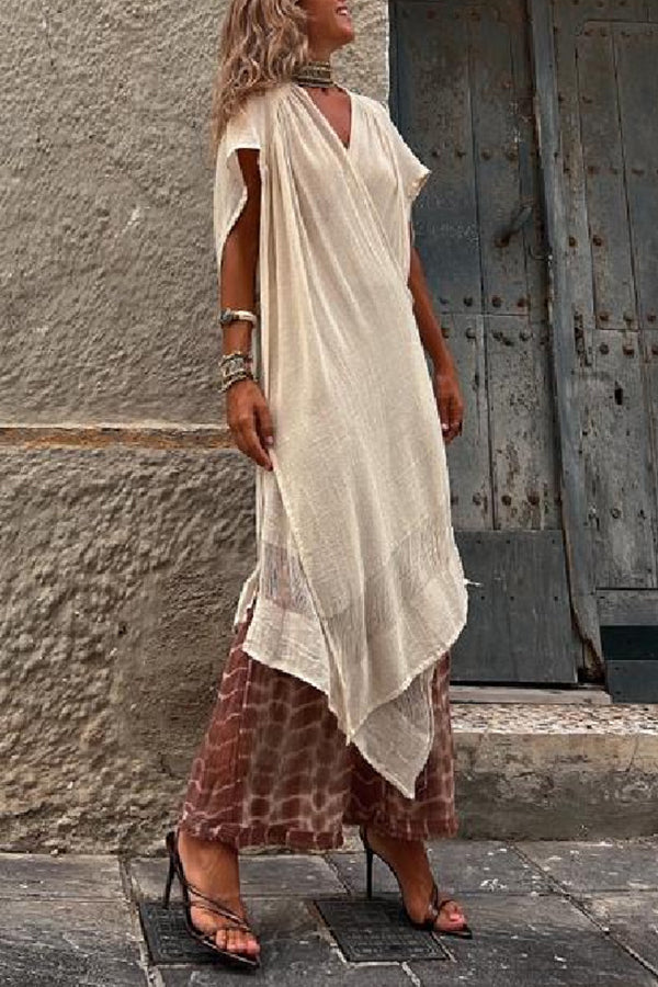 UBUD beige linen gown
