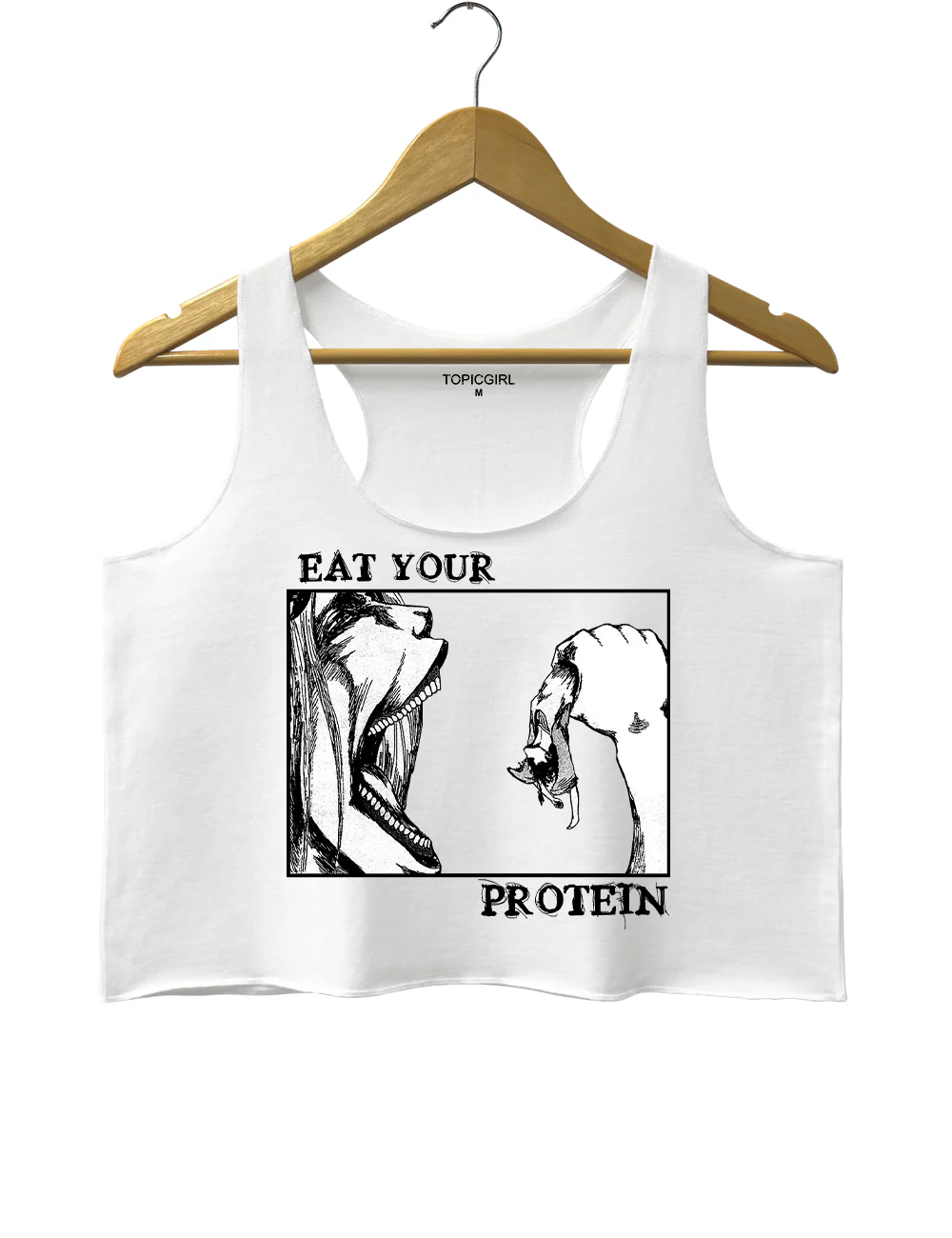 Attack On Titan Eat Your Protein Crop Tank Top