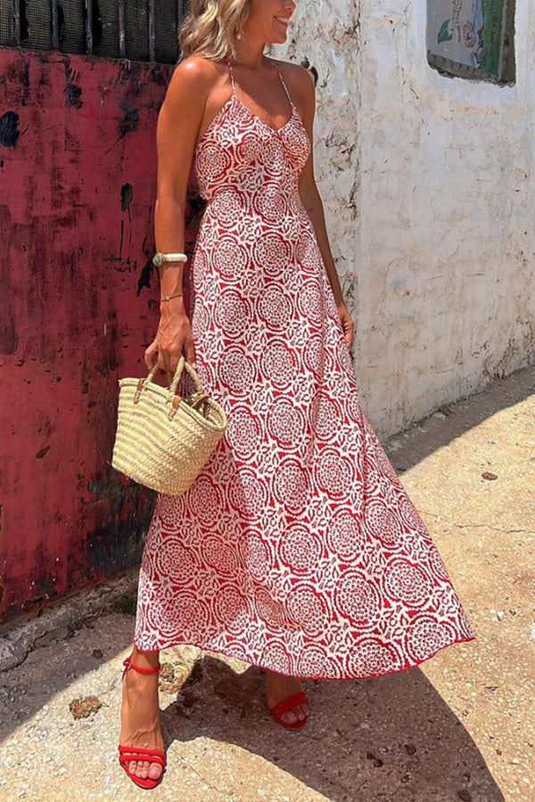 Dubai safflower suspenders backless holiday dress