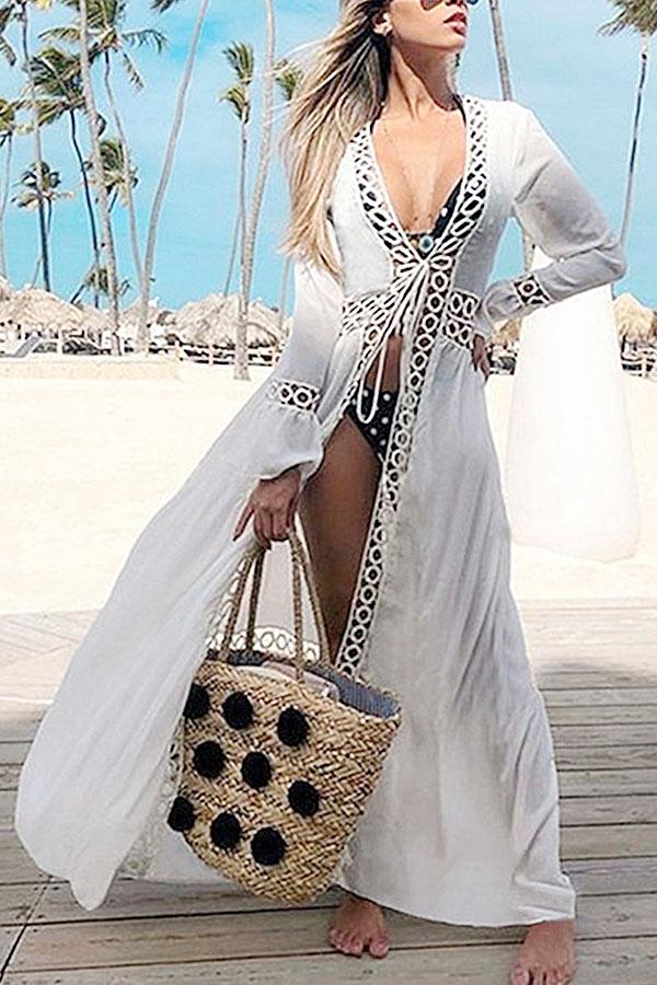 Bandage Hollow Bikini Cover-Up