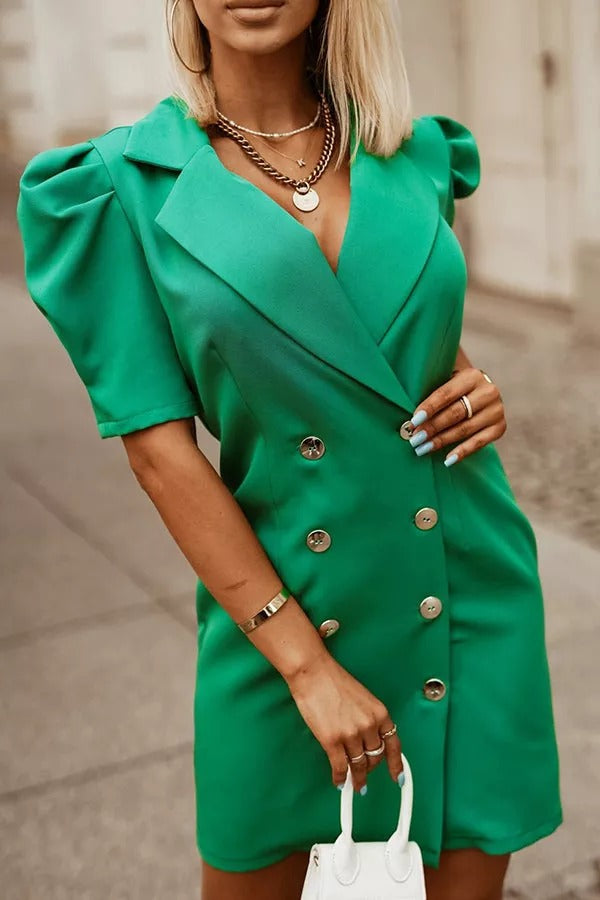 Robe blazer croisée à manches bouffantes Candid Take