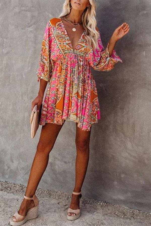 Fashion Printed Boho Holiday Dress