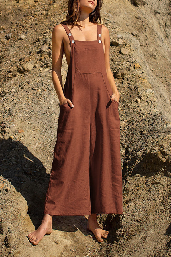 LINEN Pocket Front Overalls