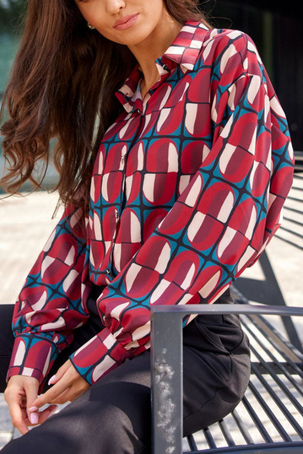 Comfortable Statement Casual Printed Blouse