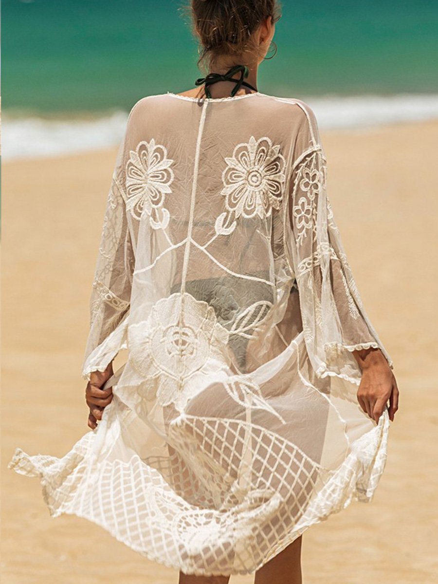 Crochet Trim Maxi Cover Up