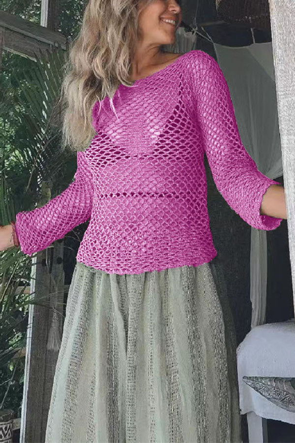 Summer Lover Hollow Out Knit Cover-up Top