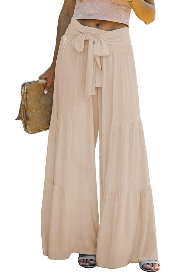 Twisted Solid Color Casual Trousers