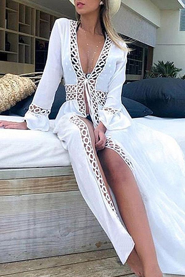 Bandage Hollow Bikini Cover-Up