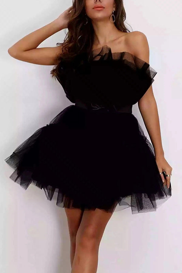 Mesh Elegant Bow Knot Tutu Dress
