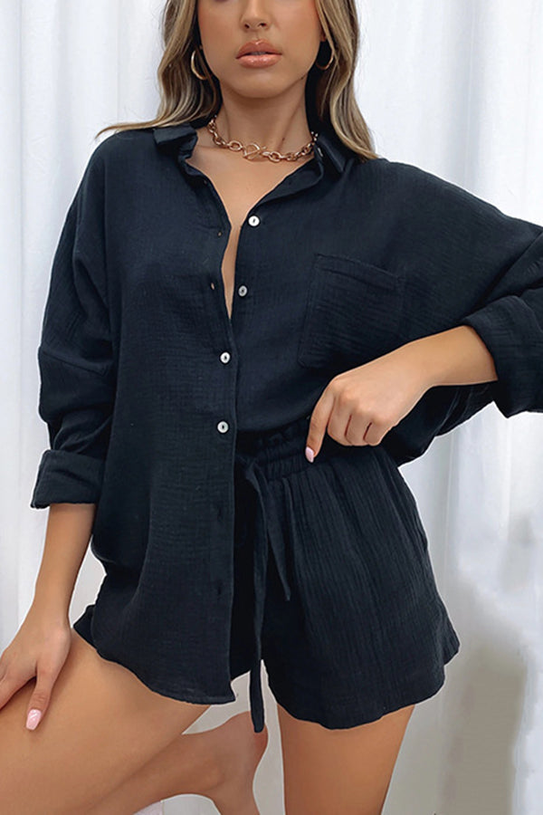 A Great Trip Button Shorts Suits