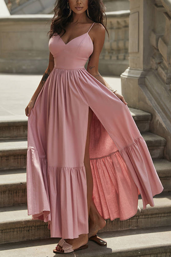 Lace Up Back Maxi Dress