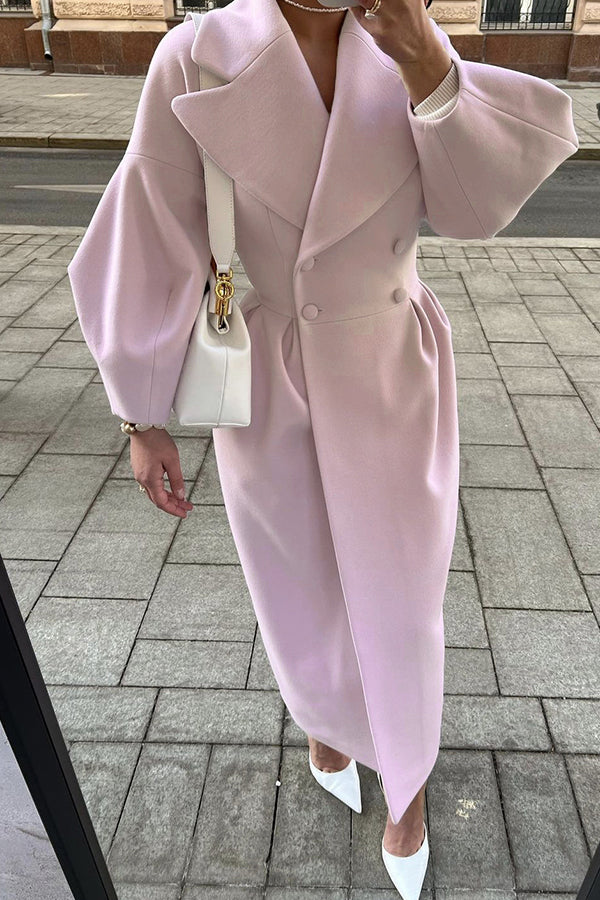 Elegant Solid Solid Color Turndown Collar Outerwear