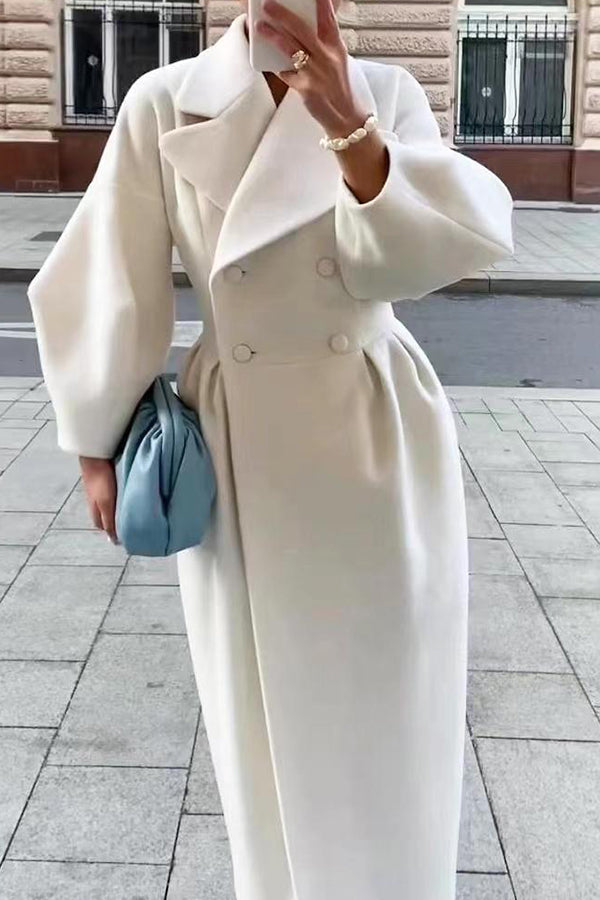 Elegant Solid Solid Color Turndown Collar Outerwear