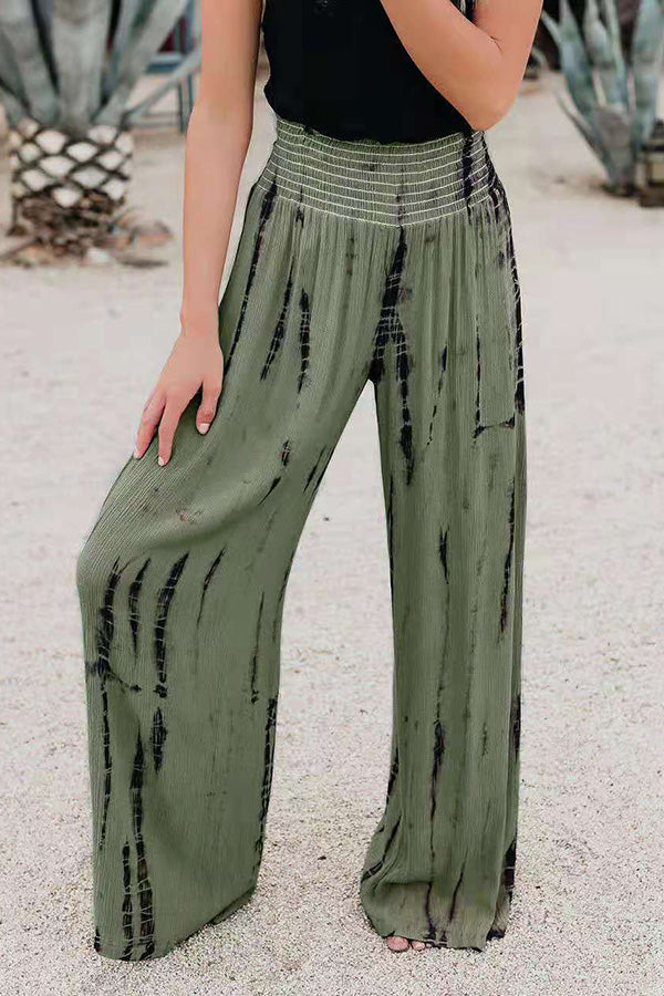 Emma Smocked Tie Dye Wide Leg Pants