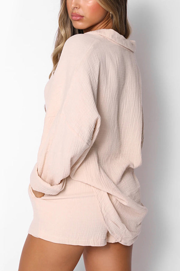 A Great Trip Button Shorts Suits
