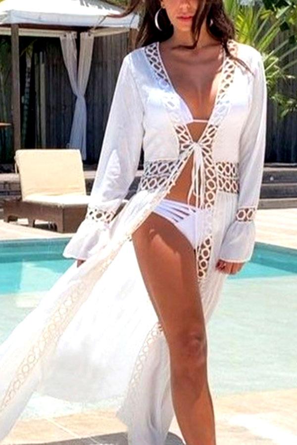 Bandage Hollow Bikini Cover-Up