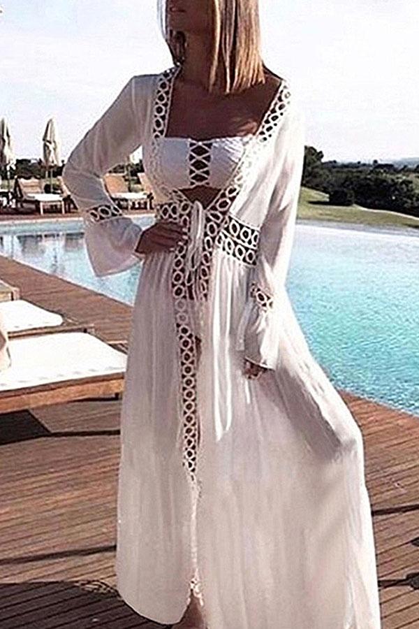 Bandage Hollow Bikini Cover-Up