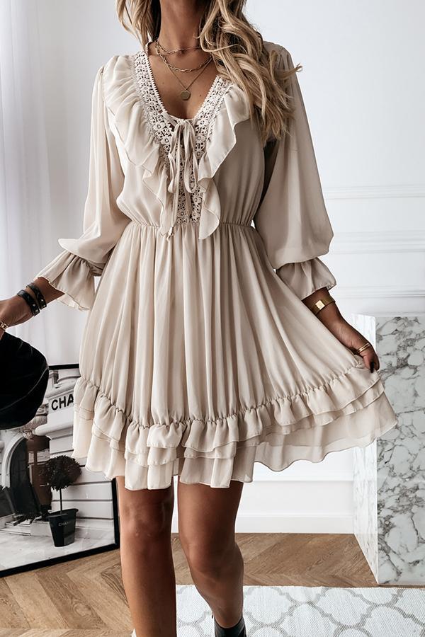 Dangle Puff Sleeve Mini Dress