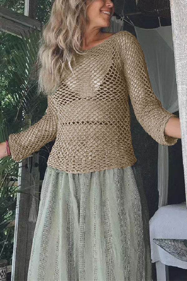 Summer Lover Hollow Out Knit Cover-up Top