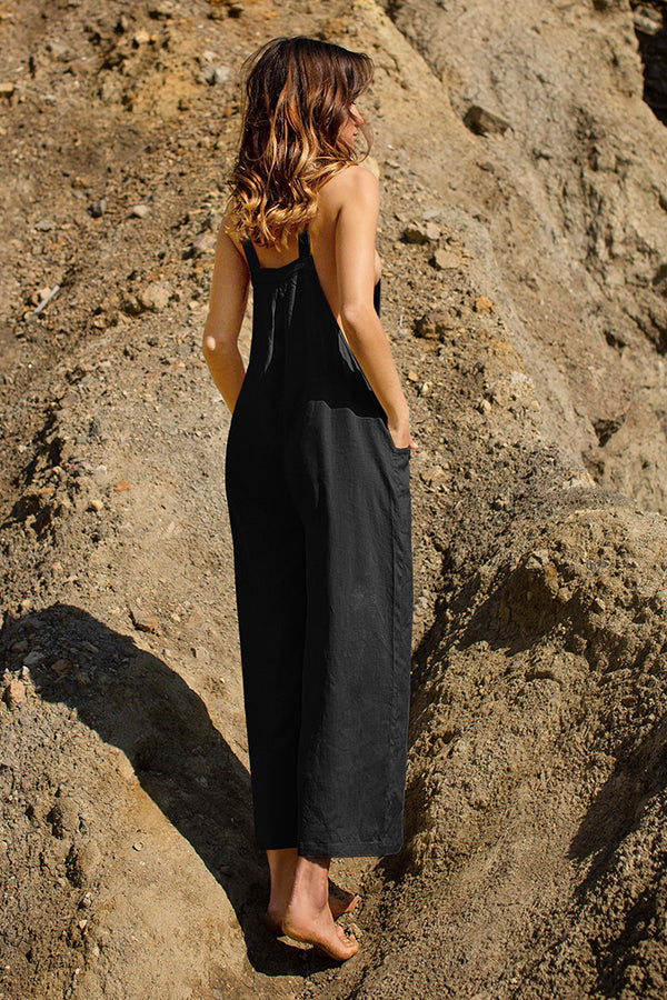 LINEN Pocket Front Overalls