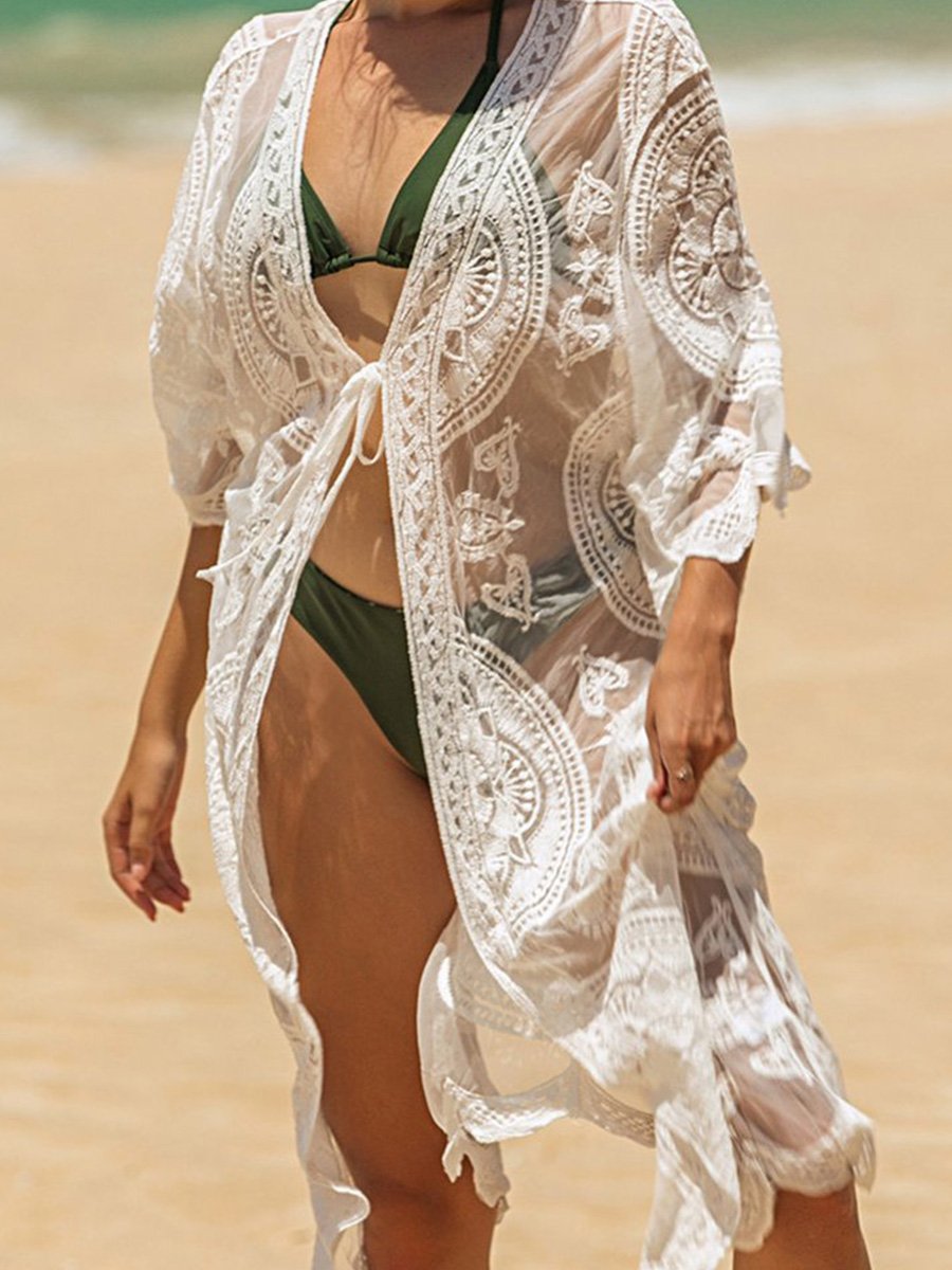 Crochet Trim Maxi Cover Up