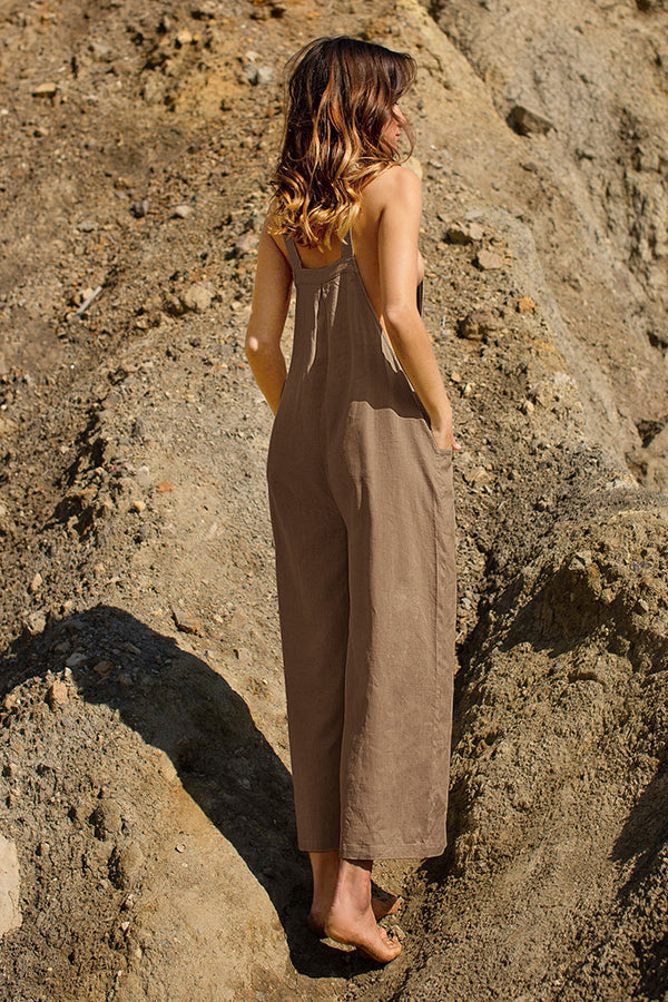 LINEN Pocket Front Overalls