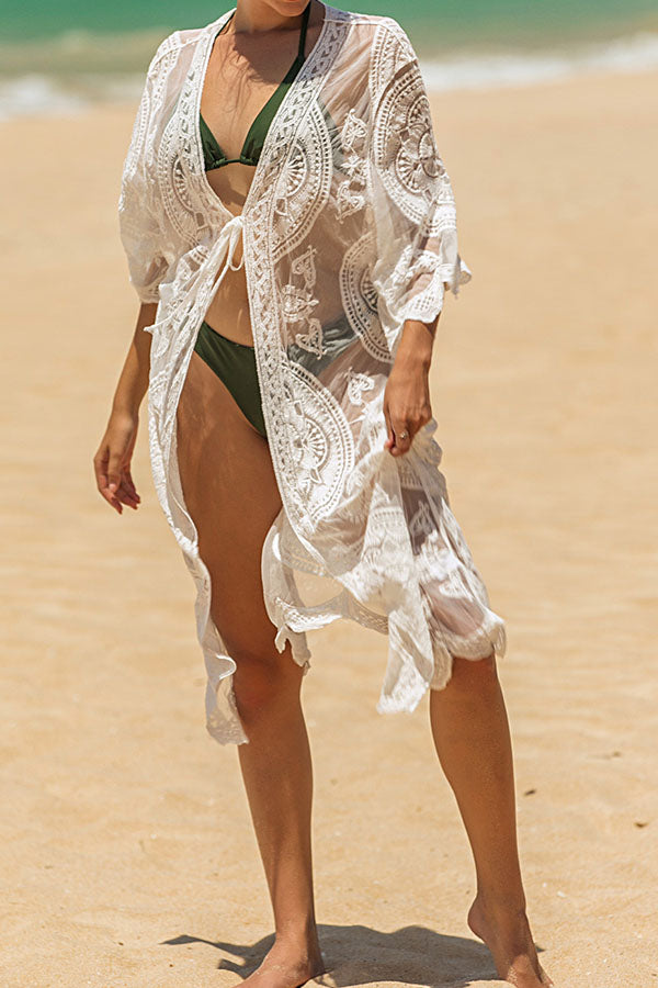 Crochet Trim Maxi Cover Up
