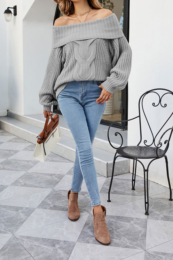 Women's One Shoulder Sexy Knit Pullover Off Shoulder Sweater