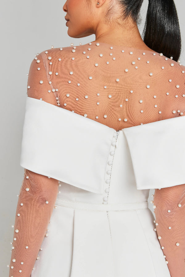 Elegantes Abend-Minikleid mit Revers, Bandeau, abnehmbarem Gürtel und Taschen