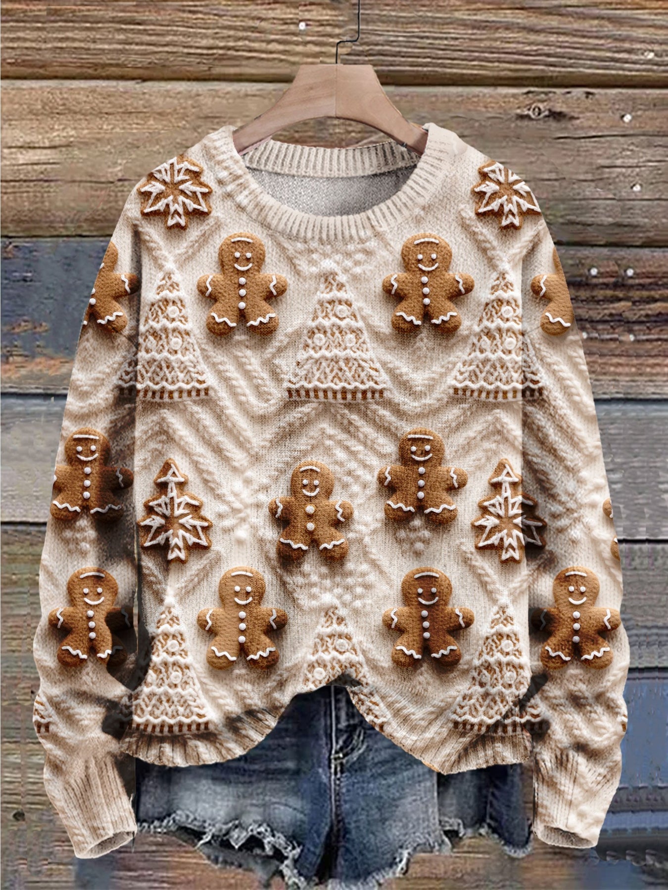 Christmas Gift Christmas Ginger Sugar Cookies Art Print Knit Pullover Sweater