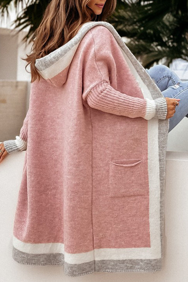 Autumn and winter casual all-match hooded long cardigan sweater jacket