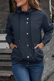 Casual Sportswear Solid Pocket Hooded Collar Outerwear