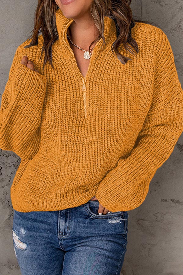 pull ample à col roulé de couleur unie