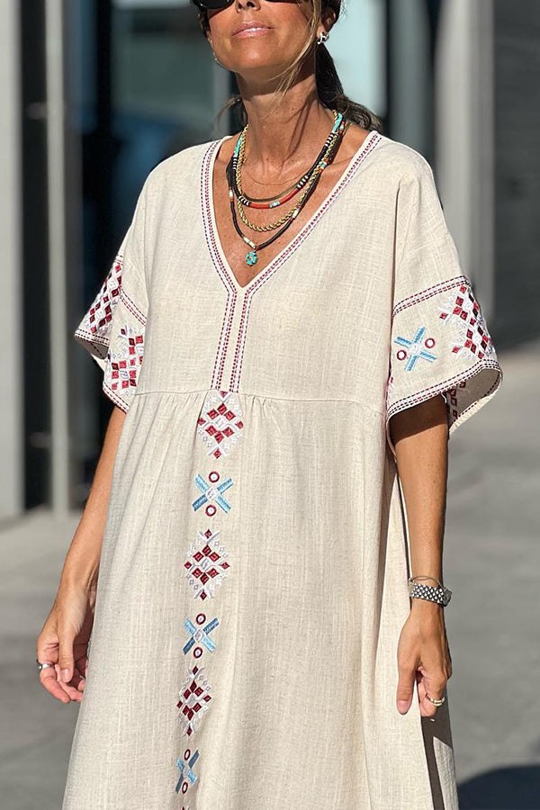 Linen Blend Oversized Dress