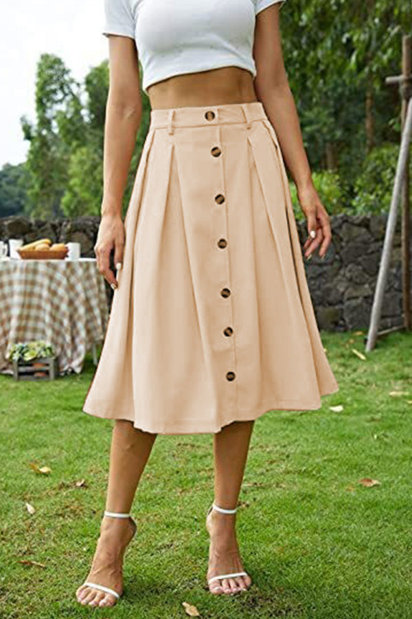 Lässiger Rock mit geformter Taille und Knopfleiste, Prinzessinnenkleid