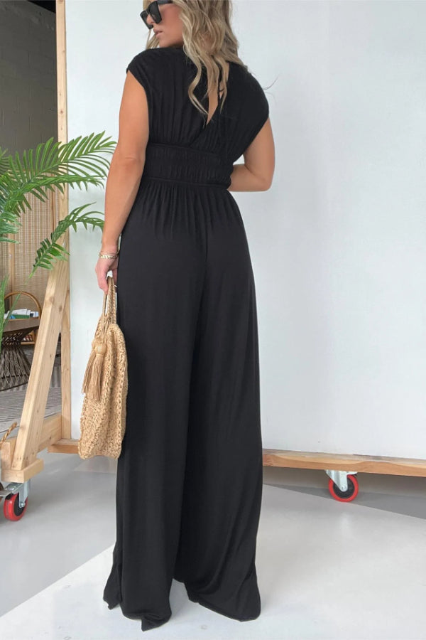 2024 V-NECK WIDE LEG JUMPSUIT (BUY 2 FREE SHIPPING)