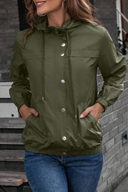 Casual Sportswear Solid Pocket Hooded Collar Outerwear