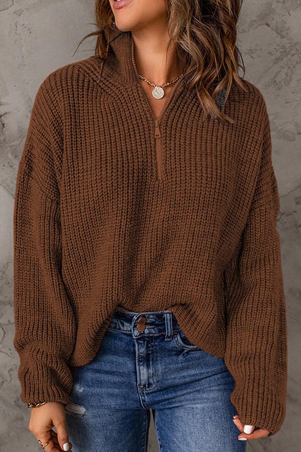 pull ample à col roulé de couleur unie