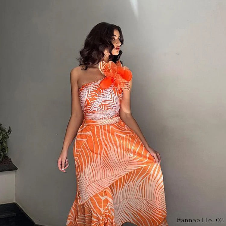 Maillot de bain une pièce et jupe Vioye imprimés fleurs 3D 