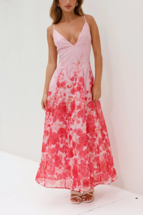 Robe longue rose Raise The Roof