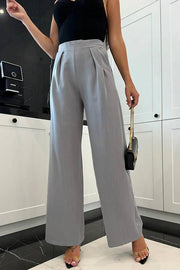 Business Needs Ruched Elastic Waist Pocketed Loose Pants