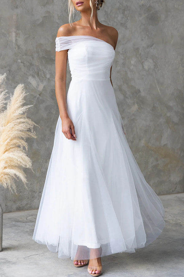 Robe longue de soirée en tulle à une épaule Grace Vibes