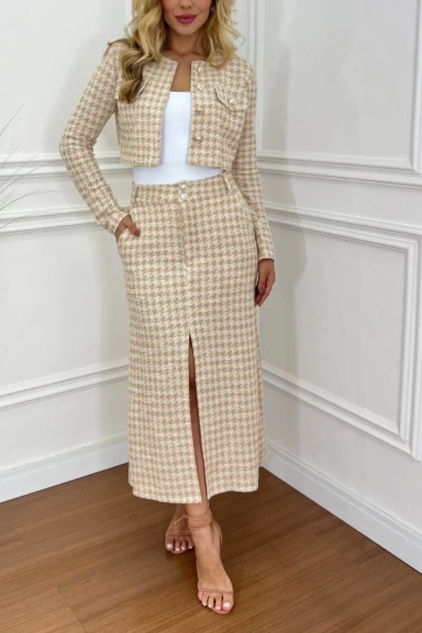 TWEED SKIRT AND JACKET SET