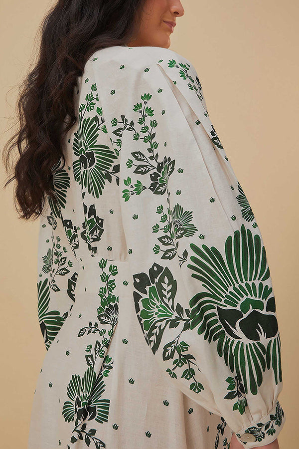 Einzigartiges Maxikleid mit Knopfleiste und langen Ärmeln
